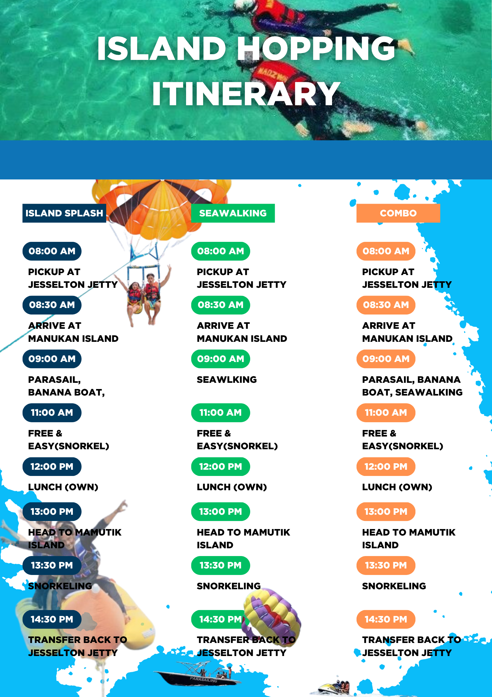 Island Splash Itinerary